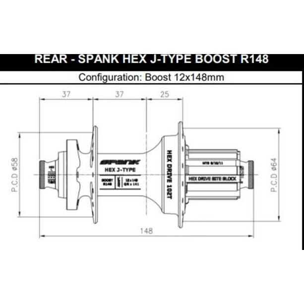 Spank Hex Drive 102T Hinterradnabe 12x148mm E-Plus Shimano MicroSpline Lila 2 Spank Hex Drive 102T Hinterradnabe 12x148mm E-Plus Shimano MicroSpline Lila – Bild 2